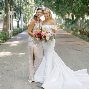 Show Me Your Mumu- Adele Halter Maxi in Champagne Luxe Satin